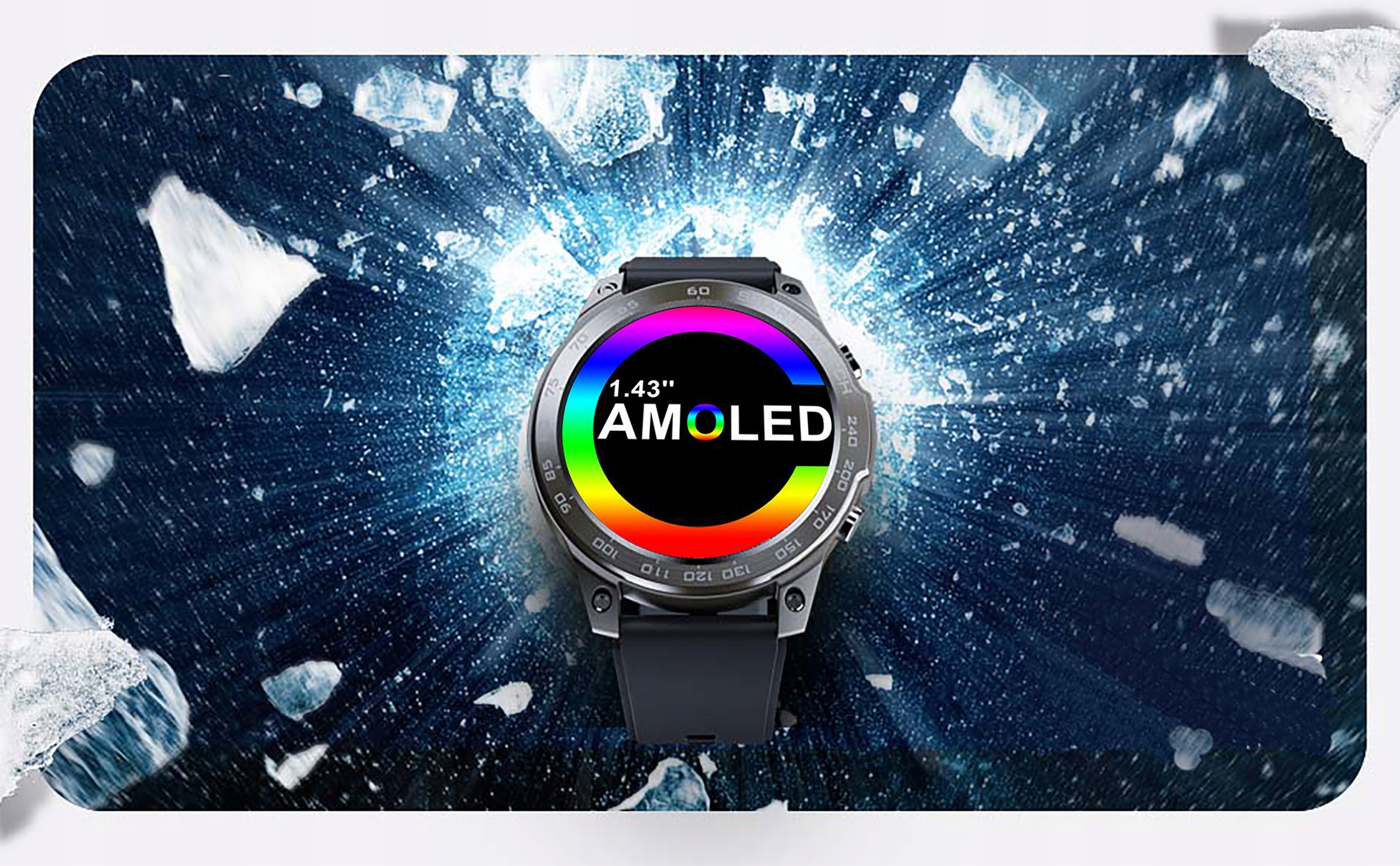 CZARNY SMARTWATCH ZEGAREK MĘSKI AMOLED SPORT PULS ROZMOWY SMART WATCH PL Marka Inna