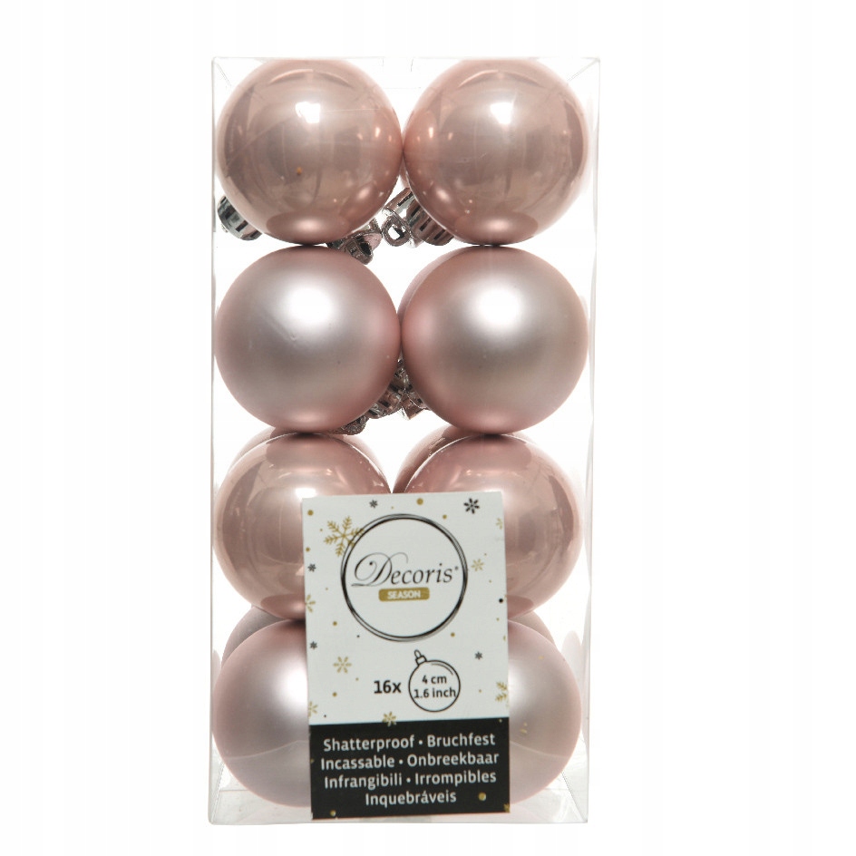 

Bombki choinkowe różowe złoto, 4 cm, 16 szt.