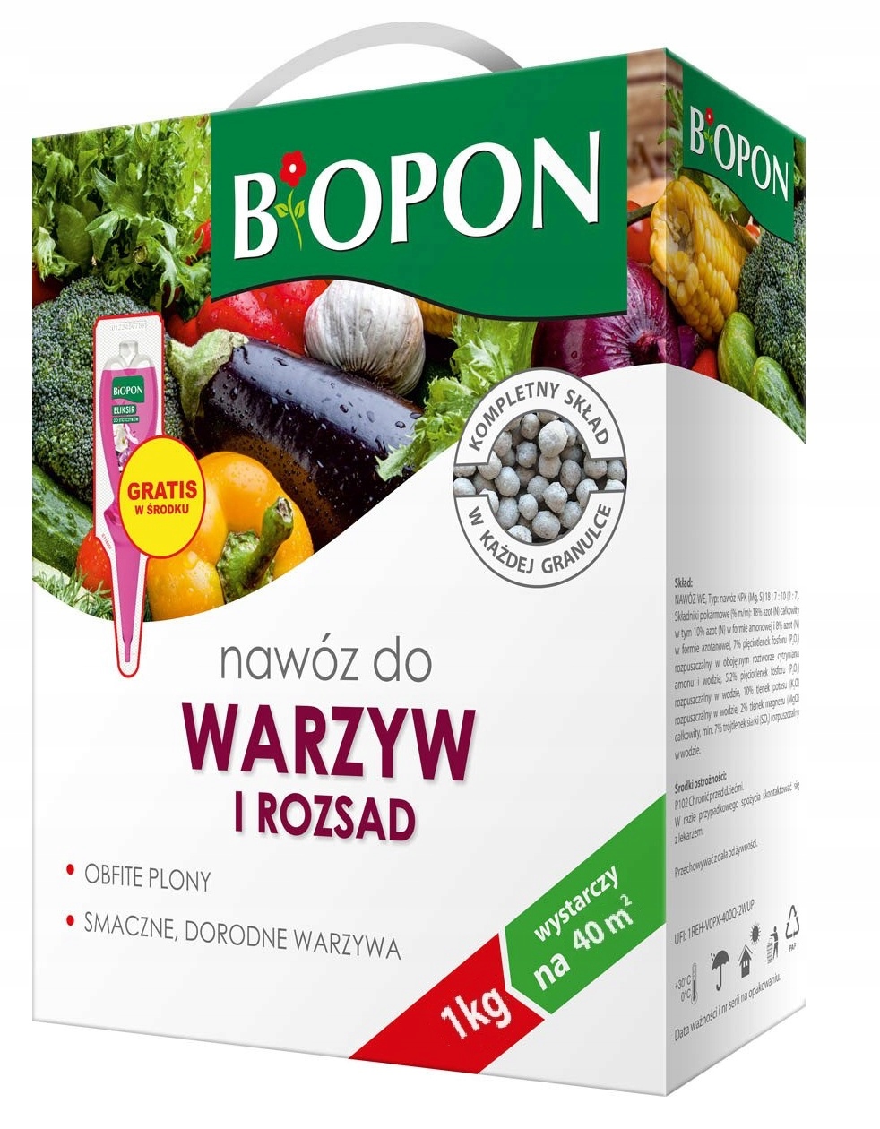 

Biopon nawóz do warzyw i rozsad granulat 1kg