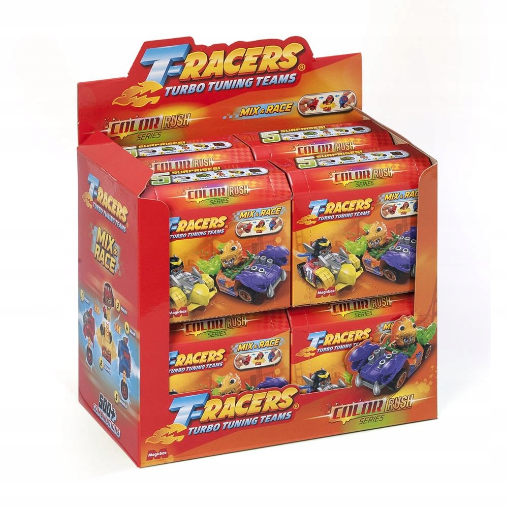 T-RACERS SERIA 5 COLOR RUSH - AUTKO Z KIEROWCĄ (zestaw figurka + pojazd) Rodzaj pojazdu zestawy