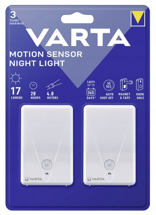 2x LAMPKA NOCNA Z CZUJNIKIEM RUCHU BATERYJNA VARTA
