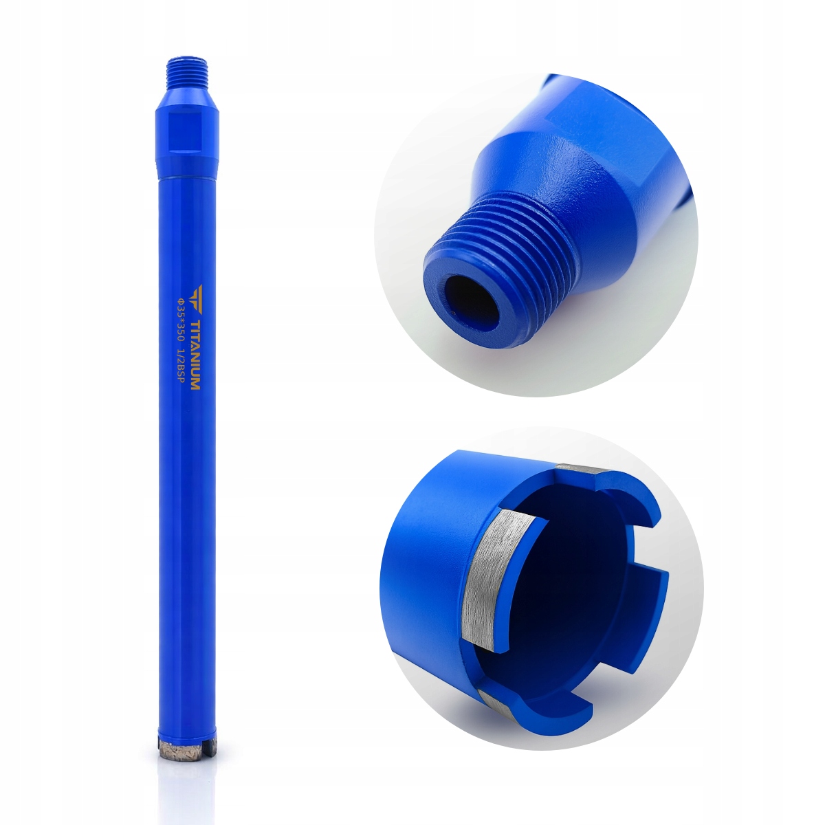 Wiertło diamentowe koronowe otwornica do betonu 35mm 350mm 1/2 Bsp Titanium