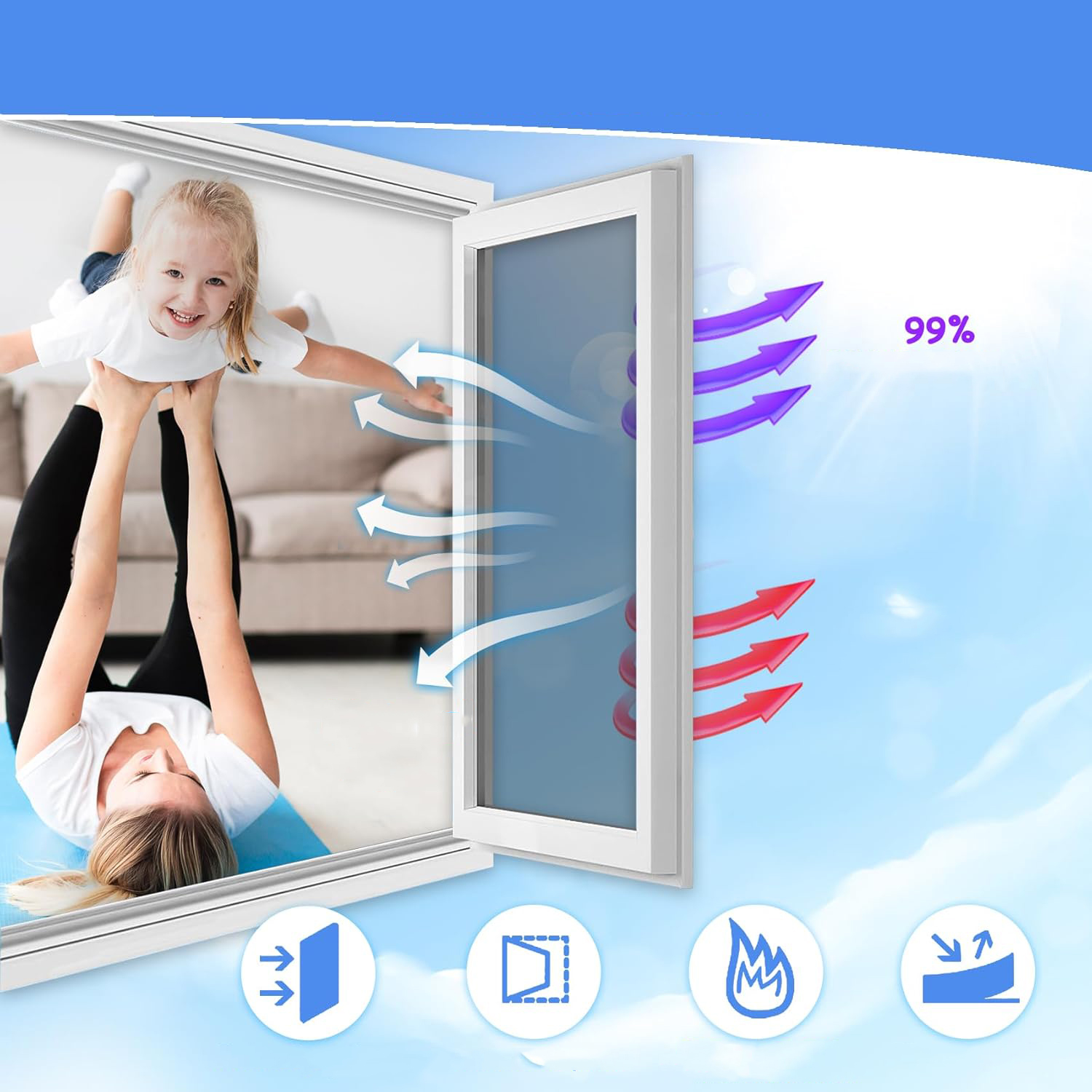 FOLIA PRZECIWSŁONECZNA NA OKNO DO WEWNĄTRZ LUB NA ZEWNĄTRZ, FOLIA LUSTRZANA Długość (cm) 200