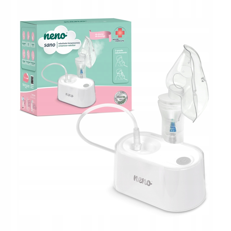 Neno Sano Inhalator Nebulizator 2x maska Zestaw
