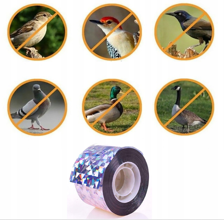 TAŚMA ODSTRASZAJĄCA PTAKI | 5cm / 50m | ODSTRASZACZ PTAKÓW DO OGRODU Rodzaj odstraszacz