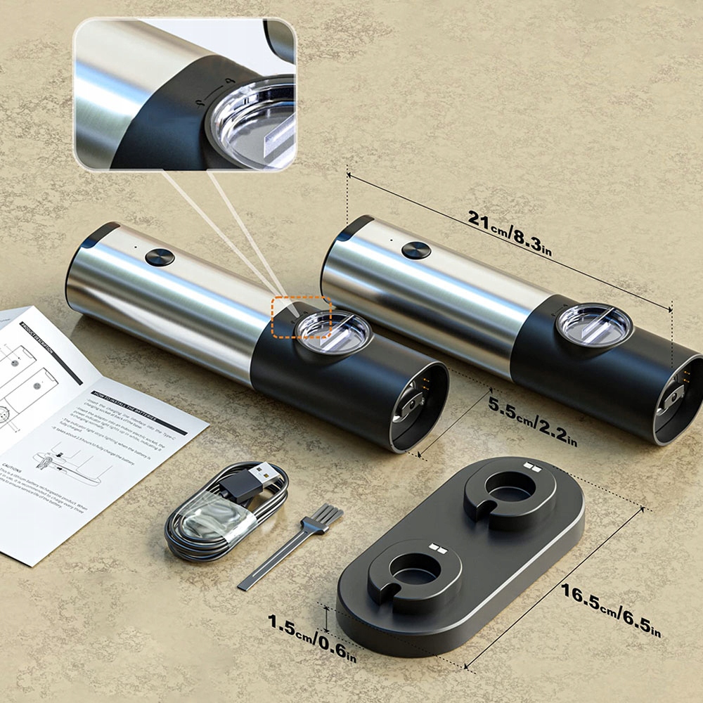 ELEKTRYCZNY MŁYNEK DO PIEPRZU SOLI PRZYPRAW 2w1 Model Elektryczny młynek do soli i pieprzu