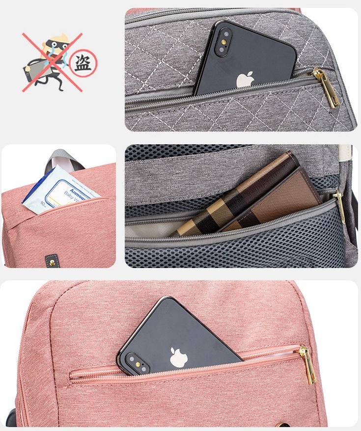 LEQUEEN PLECAK TORBA ORGANIZER PODÓŻNY PODRĘCZNY DO WÓZKA DLA MAMY USB 5w1 Liczba kieszeni 2