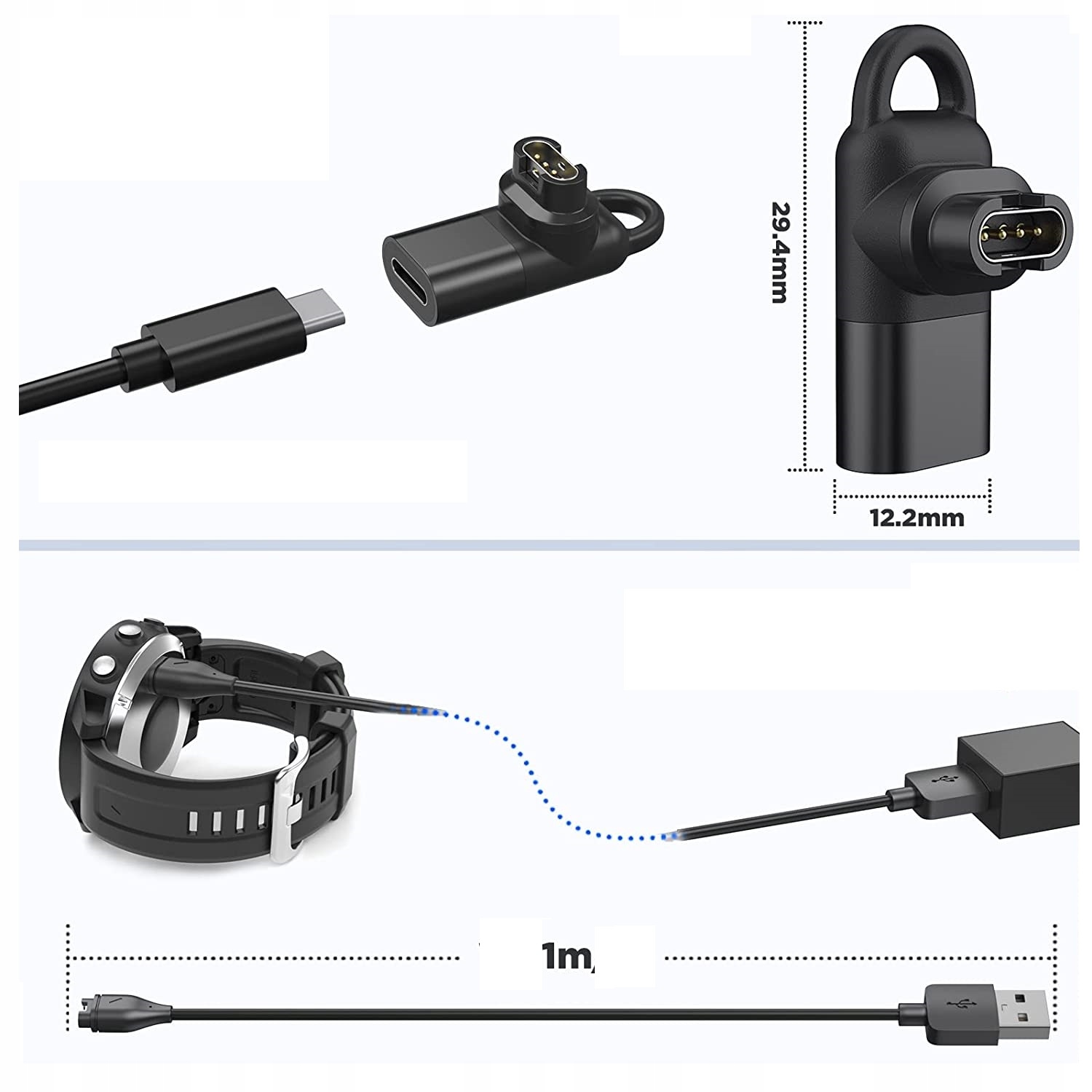 ADAPTER KABEL PRZEJŚCIÓWKA do GARMIN USB C FENIX FORERUNNER VIVOACTIVE Kompatybilność Garmin