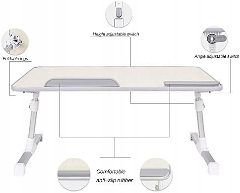 STOLIK SKŁADANY POD LAPTOPA DO ŁÓŻKA DREWNIANY ALUMINIOWY REGULOWANY Stan opakowania oryginalne