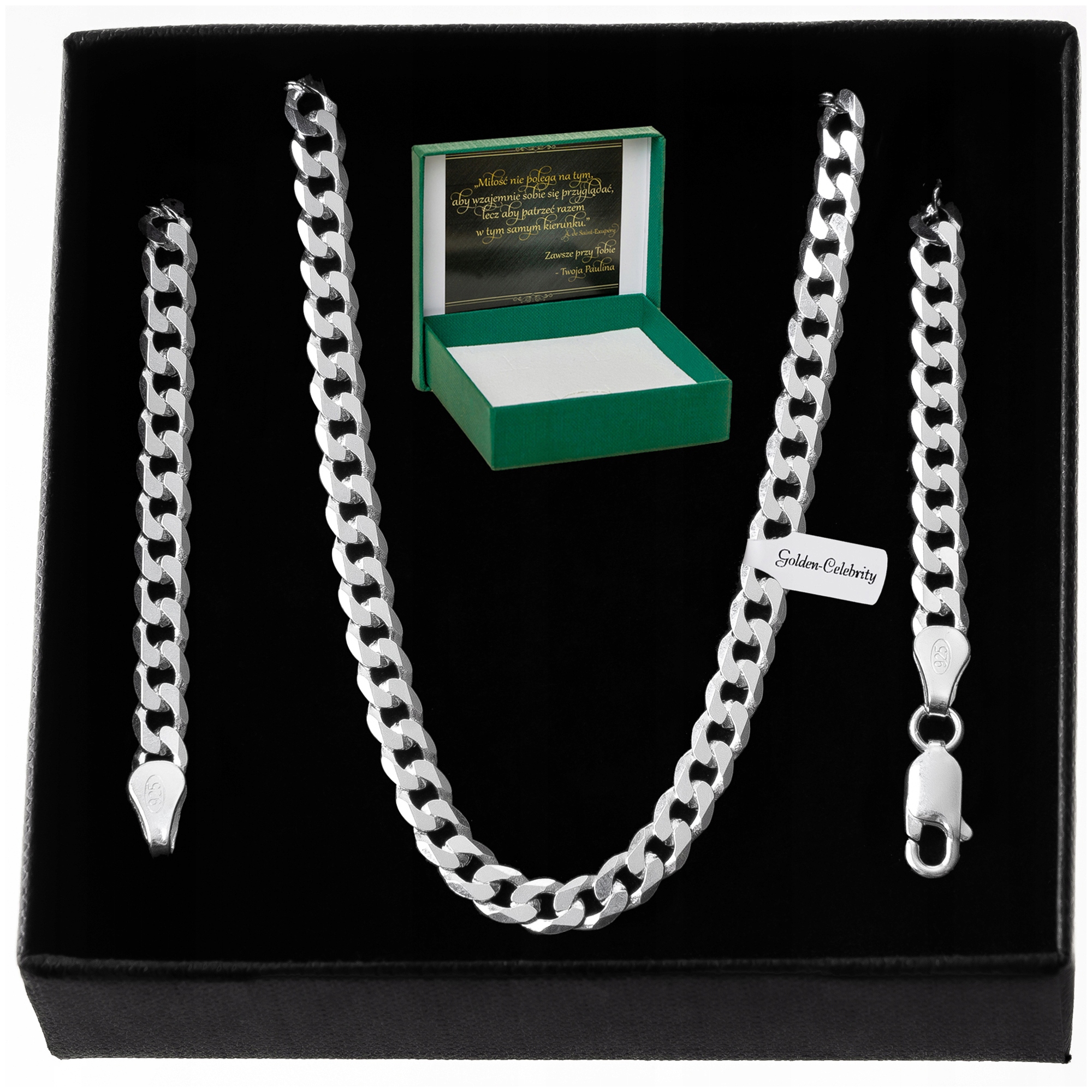 ŁAŃCUSZEK SREBRNY MĘSKI PANCERKA PRÓBA 925 PREZENT DLA CHŁOPAKA NA URODZINY