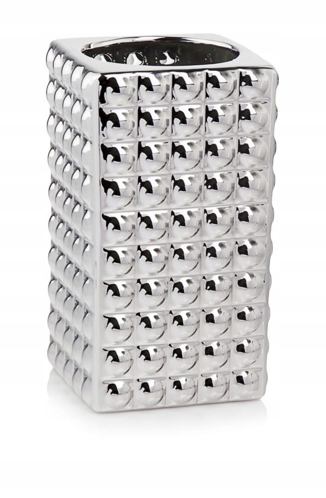 Wazon Doniczka osłonka CERAMICZNA srebrny 3D