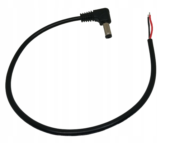 

Wtyk DC 2.1mm/5.5mm kątowy z przewodem 25cm