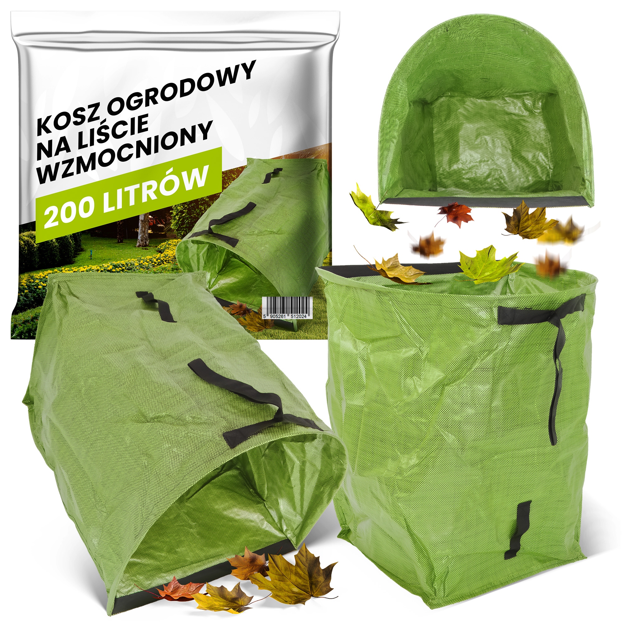 

Kosz Ogrodowy Pojemnik Liście Trawę Składany 200L