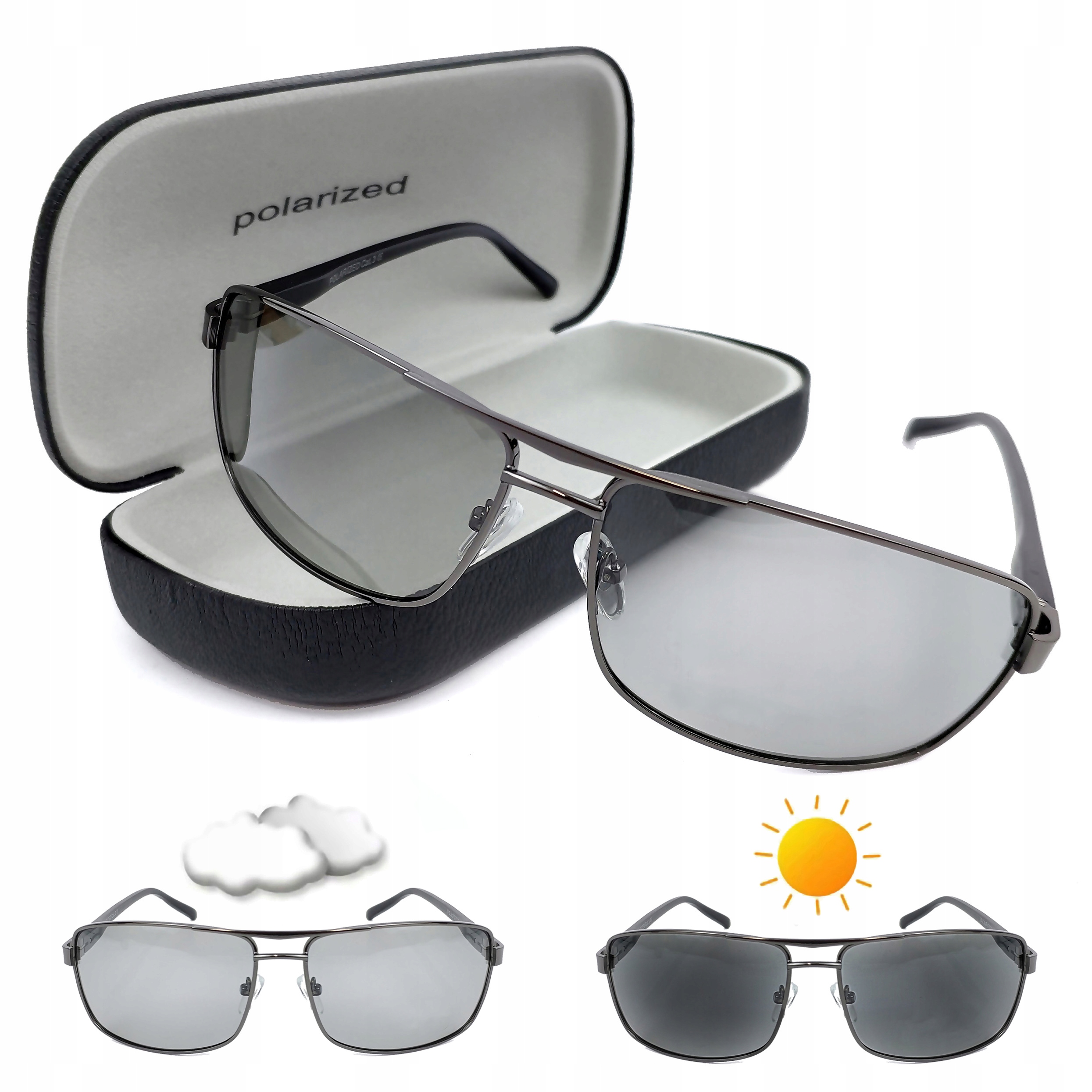 Sluneční Brýle Fotochrom Polarizace Filtrem Pouzdro Sada