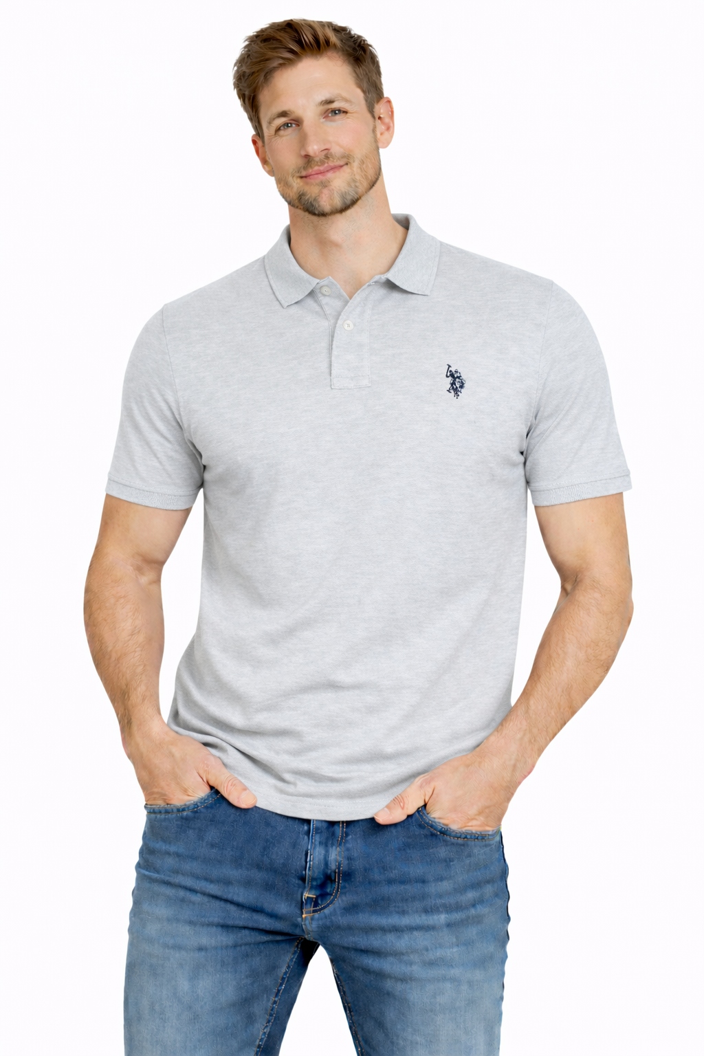 U.s. Polo Assn. Tričko Pánské Polo MUP3312-Y3E šedá bavlněná