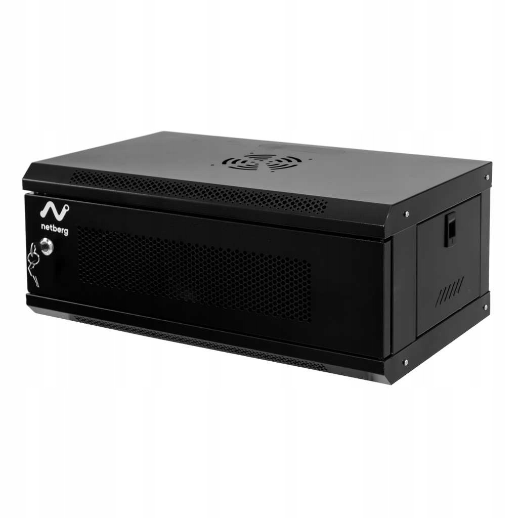 Szafa szafka Rack 19" 4U Netberg Wisząca 240x600mm drzwi perforowane czarna