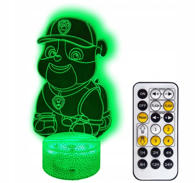 

Psi Patrol Rubble Lampka Nocna 3D Led Pilot