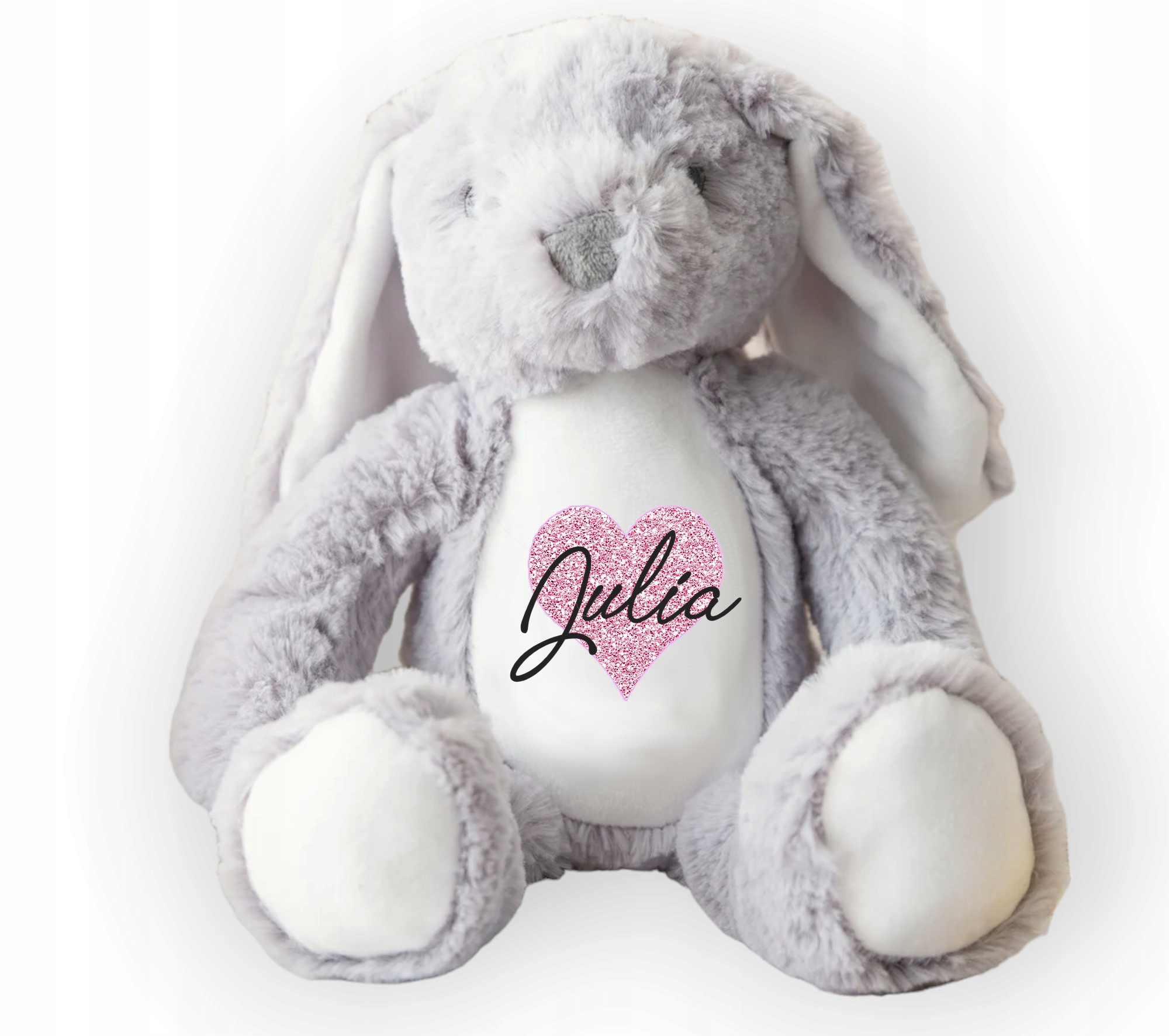 Medvídek králík plyšák dárek Křest plyšová hračka jméno dívky brokát svatba