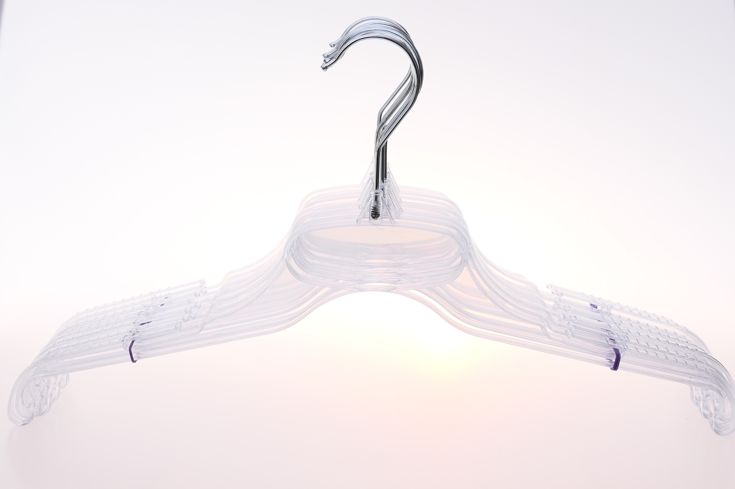 Vešiaky na oblečenie 200 ks, priehľadné