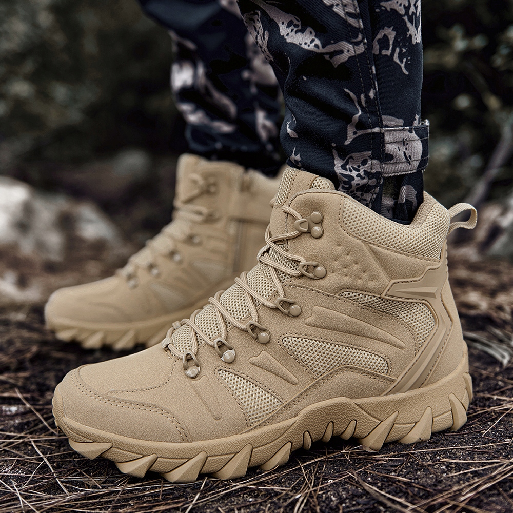 BUTY SKÓRZANE TAKTYCZNE WOJSKOWE WODOODPORNE TREKKINGOWE Wysokość wysokie