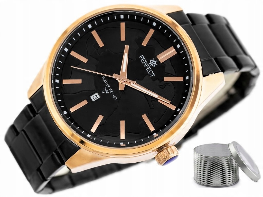 

Zegarek Męski Perfect Magnat datownik + Box Grawer