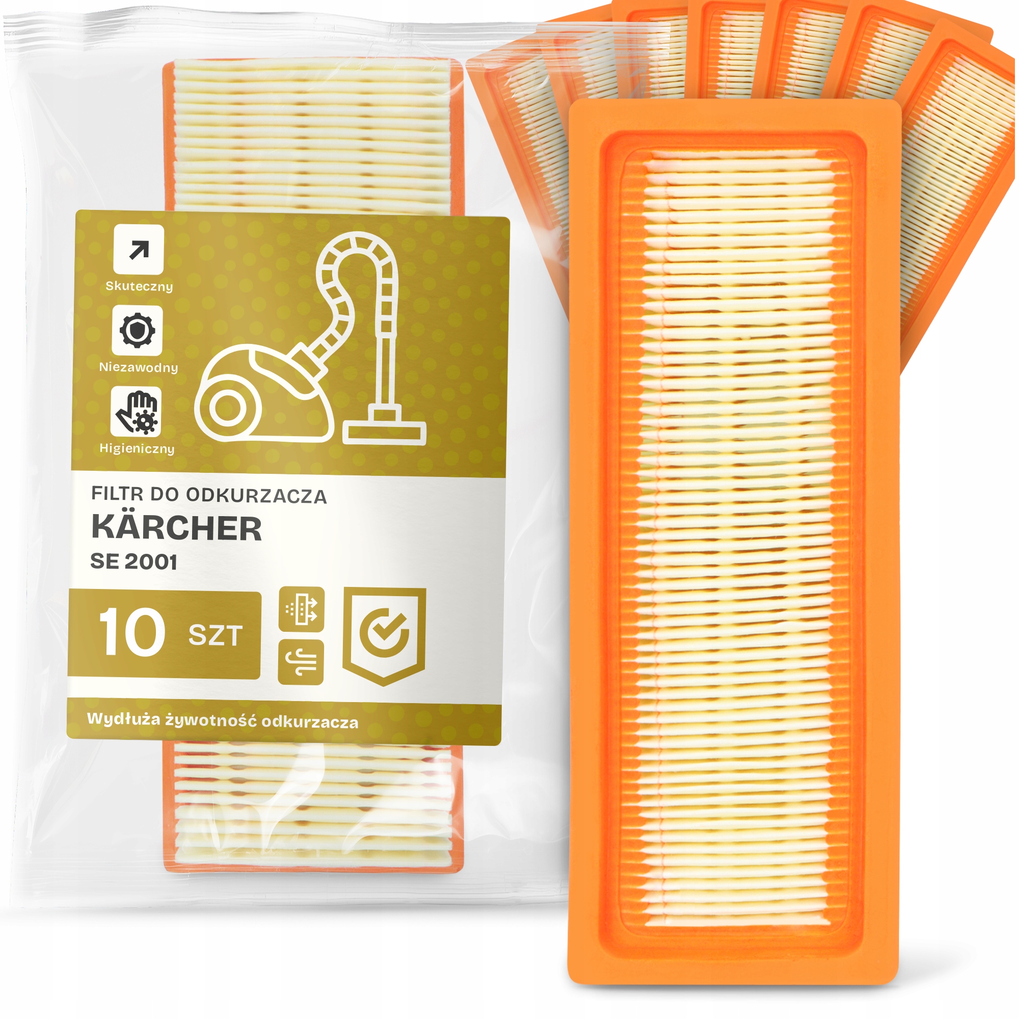 10 x Vzduchový Filtr Pro Vysavač Kärcher Se 2001 Omyvatelný Výkonný Em-w