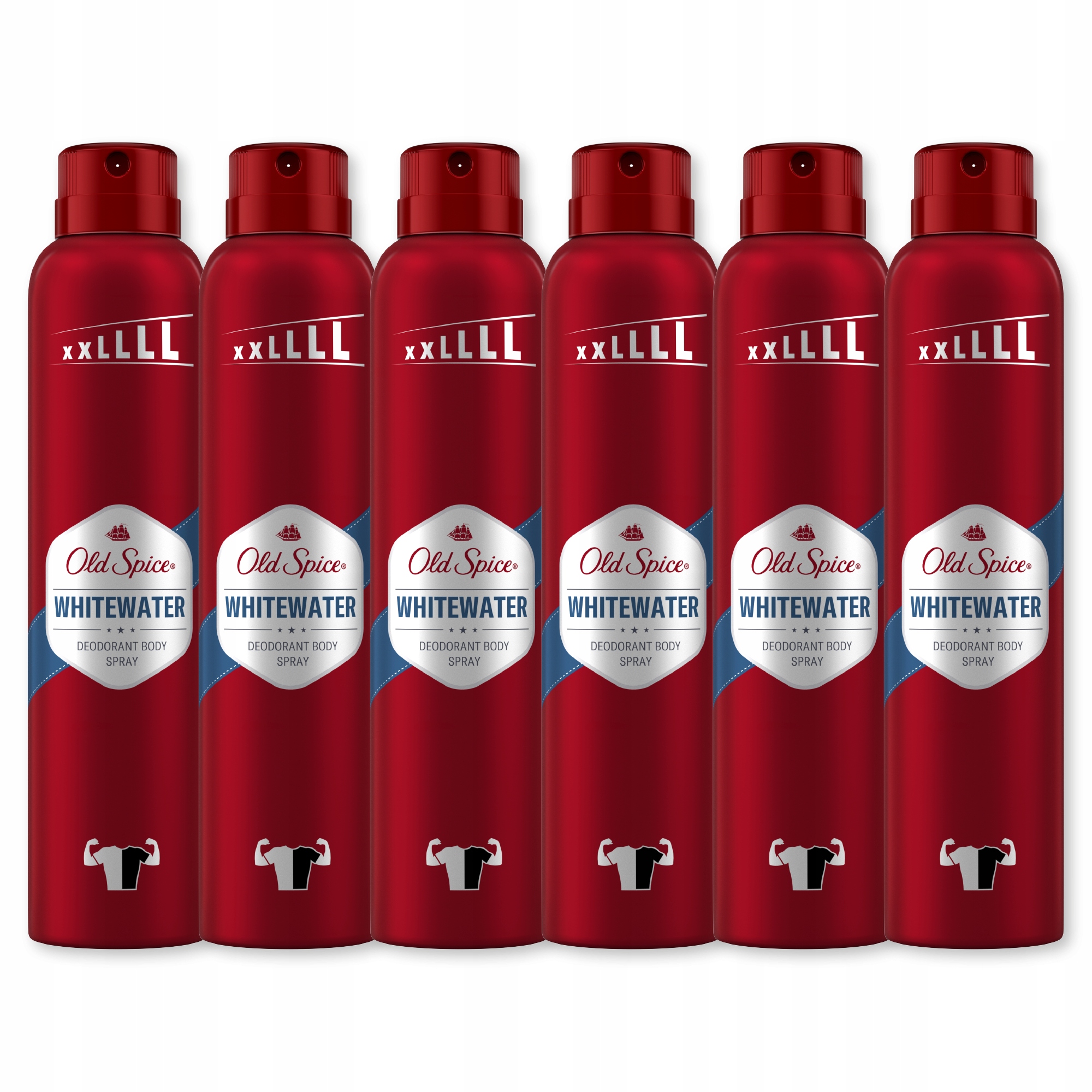 Old Spice Whitewater Pánský deodorant ve spreji, 6 x 250 ml
