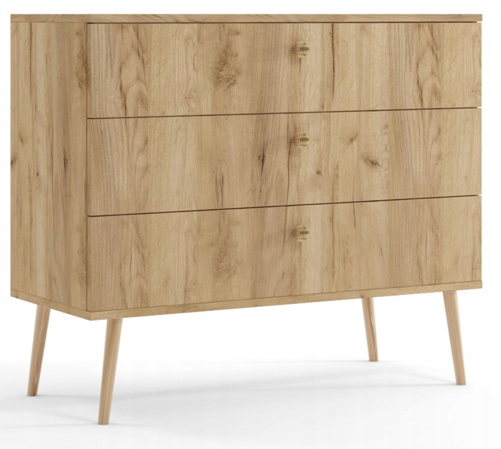 

Komoda Boho Skandynawska 100 cm dąb szuflady