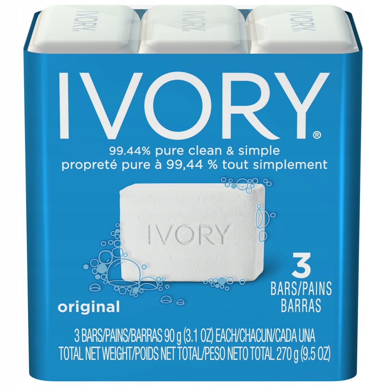 

Mydło Ivory Original 90G 3-PAK z Usa