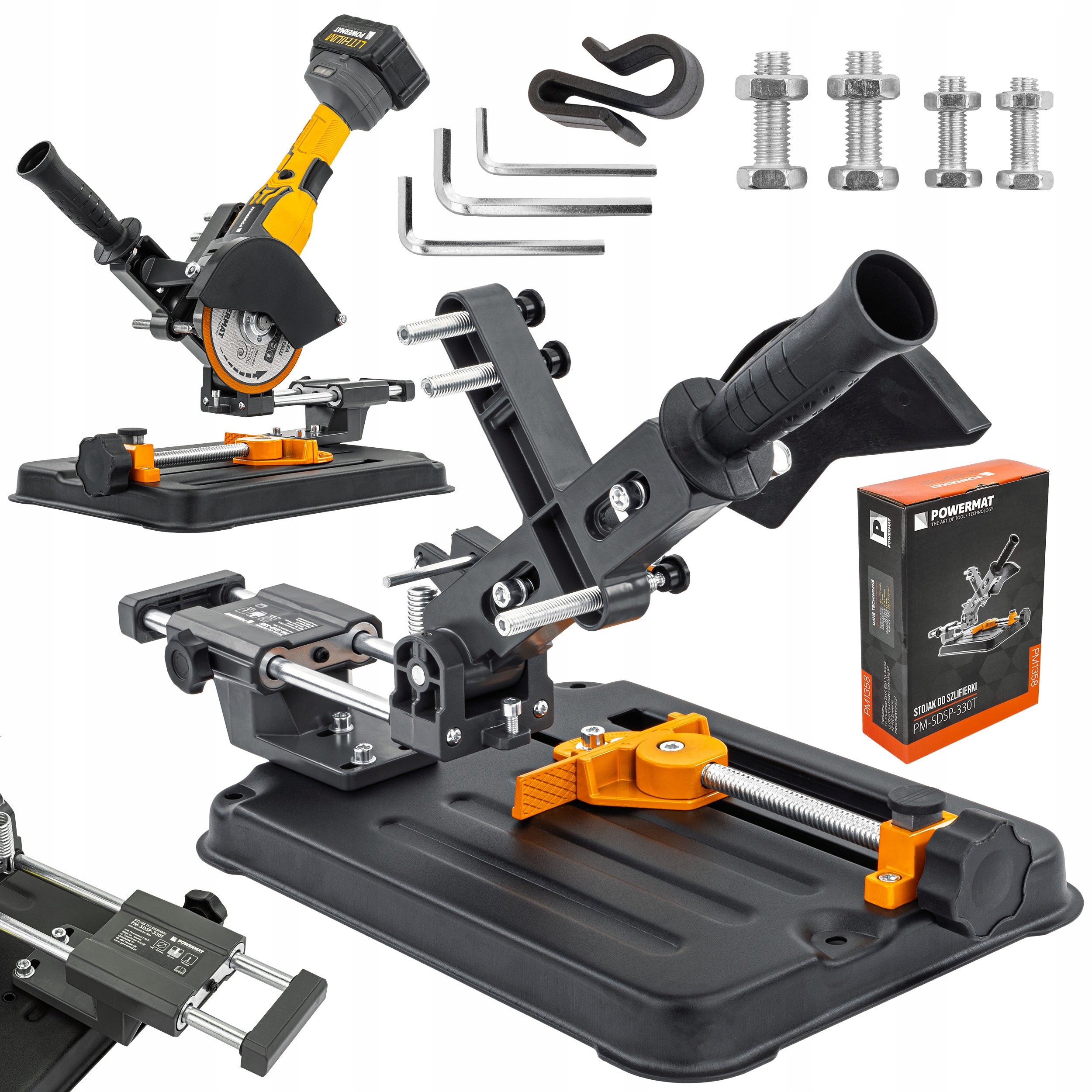 Stojak Do Szlifierki Kątowej Z Posuwem Statyw Uchwyt Mocowanie 115-125 MM