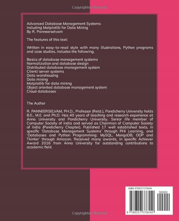 Panneerselvam, R. Advanced Database Management Systems Including Python Mat Język publikacji angielski