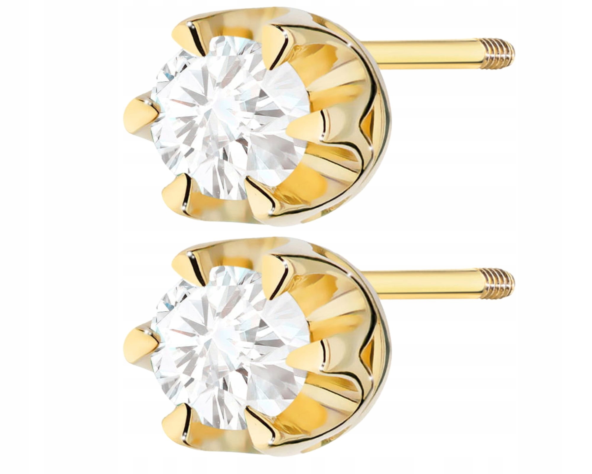 Zlaté Náušnice S Brilianty Šroubovací Tyčinka Zlato 585