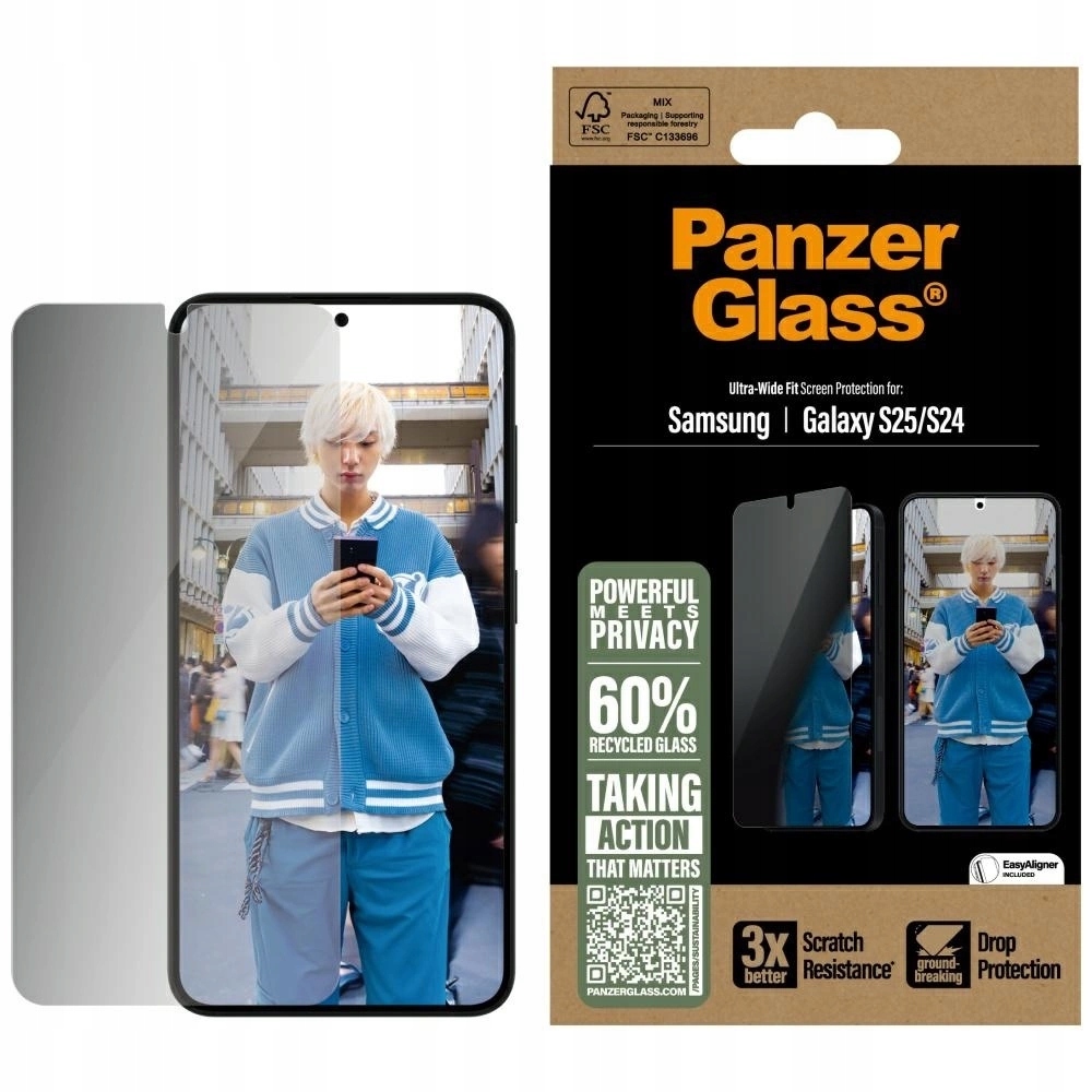 Szkło prywatyzujące PanzerGlass Ultra-Wide Fit do Samsung S25
