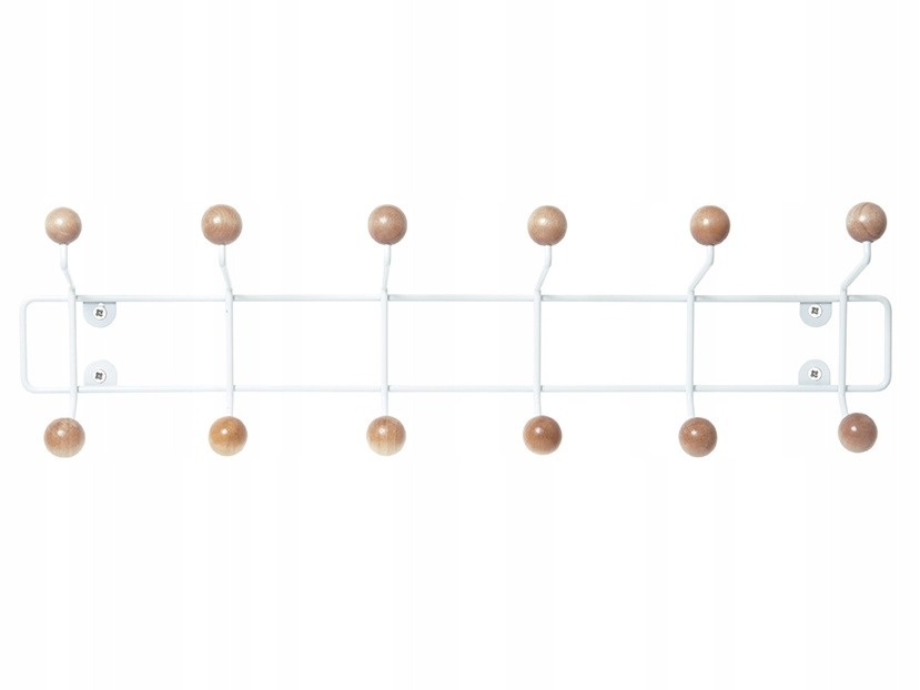 Nástěnný Věšák Na Oblečení Do Předsíně 53,5 CM, Bílý S Háčky