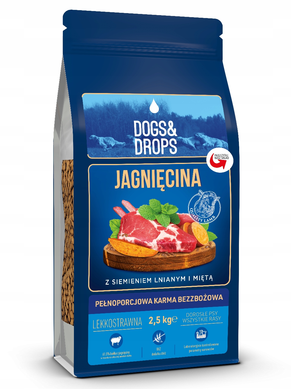 Levně Dogs&Drops Jehněčí bezobilné krmivo pro psy 2,5 kg