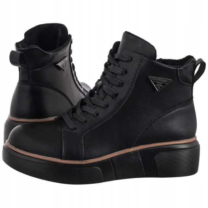 Kožené dámské kozačky na platformě Filippo černé DBT6452