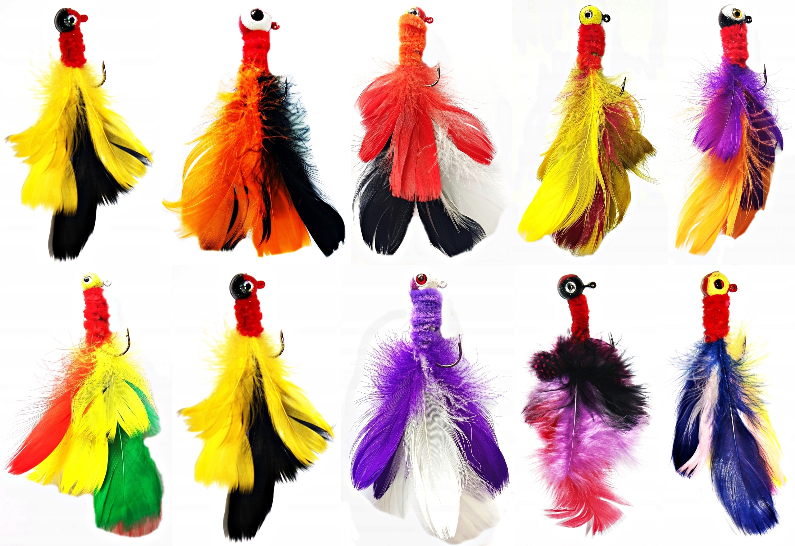 10 x Kogut Duży Na Ręcznie Malowanej Główce Jigowej Mandula Gratis.