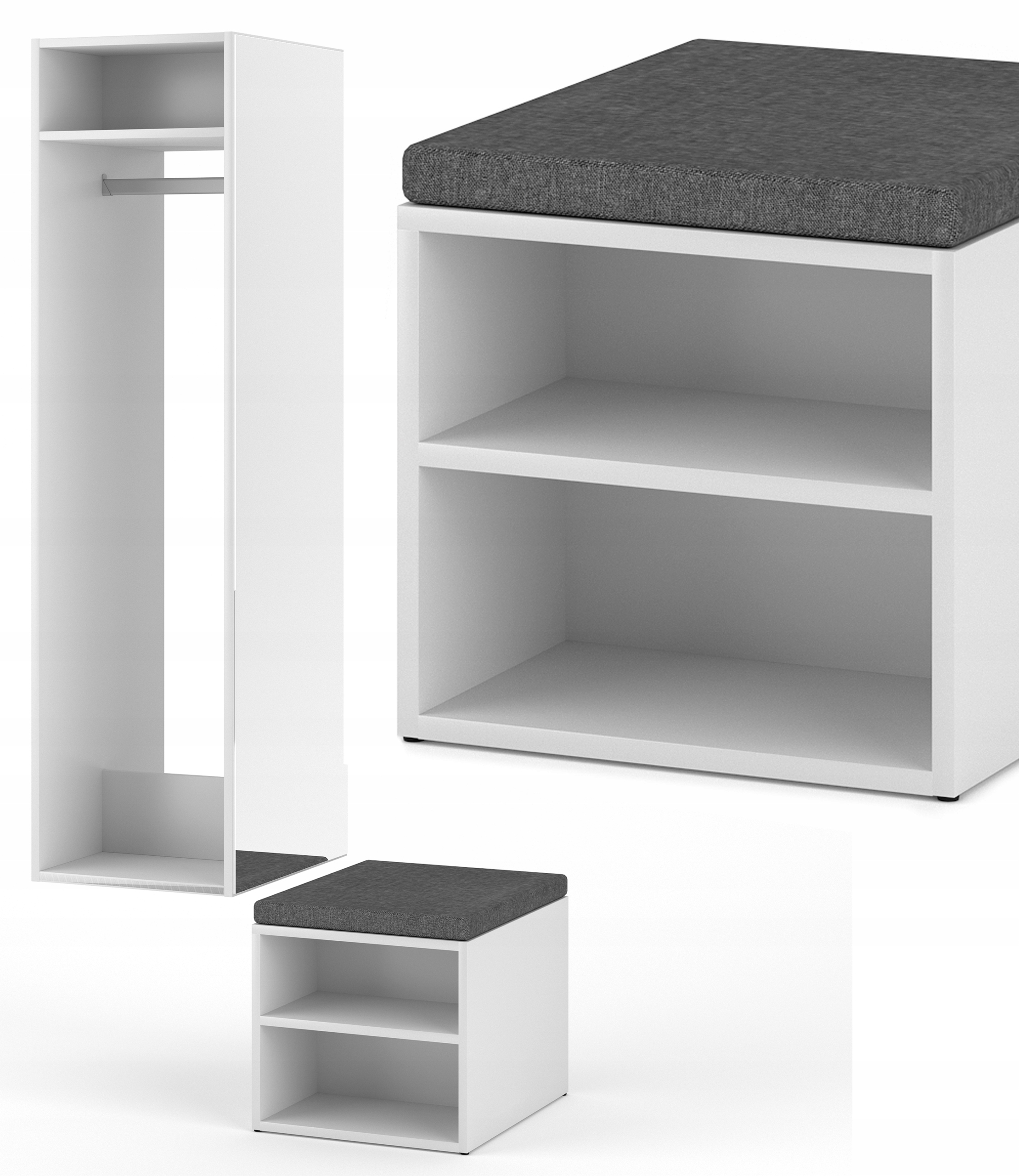 Skříň Se Zrcadlem do předsíně Závěsná s sedákem Šatní skříň Clever