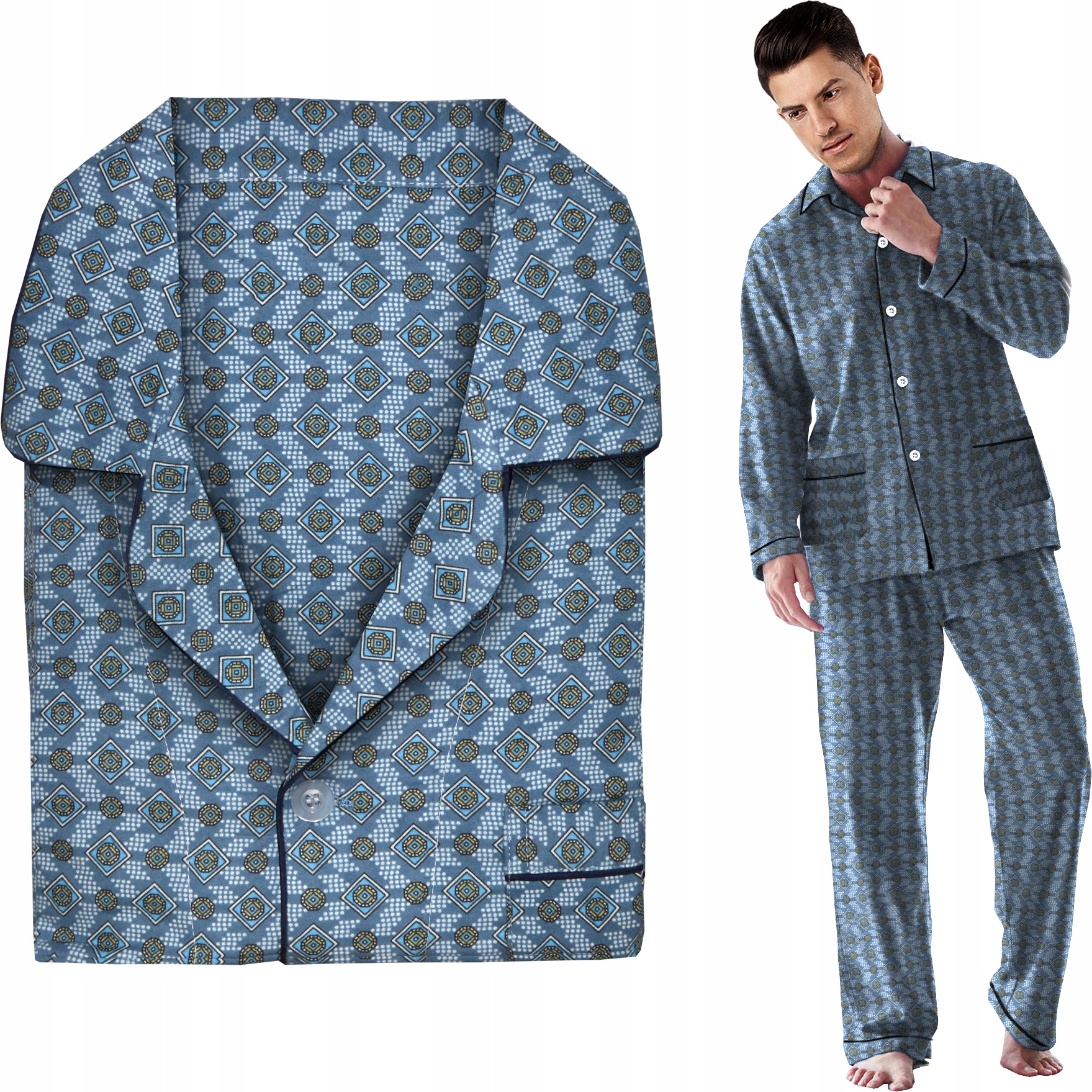 Formax teplé Flanelové pánské pyžamo Rozepínací, prémiová kvalita 3XL