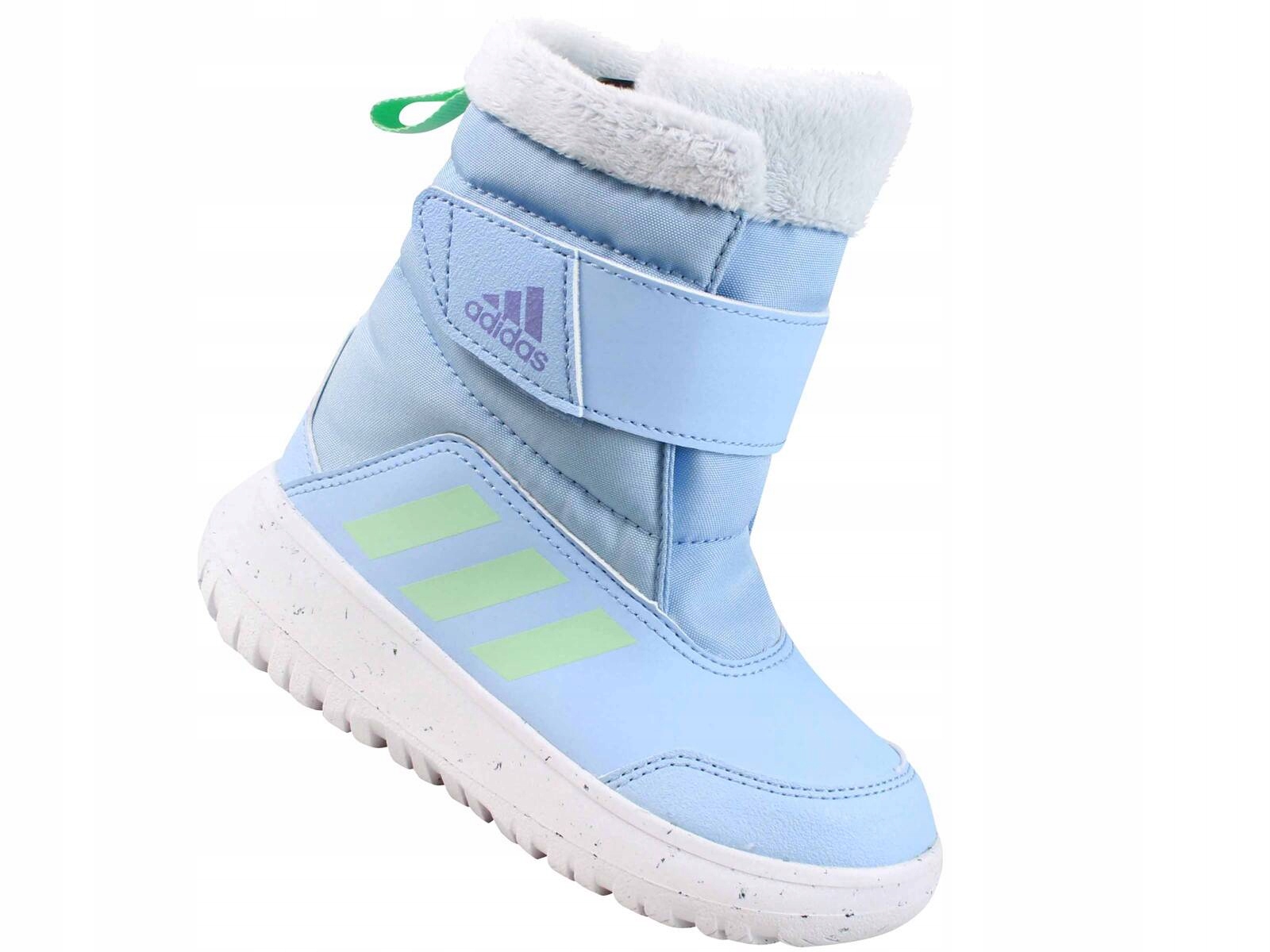Adidas Winterplay IF1714 Śniegowce Dziecięce Buty Ocieplane Niebieskie Rzep