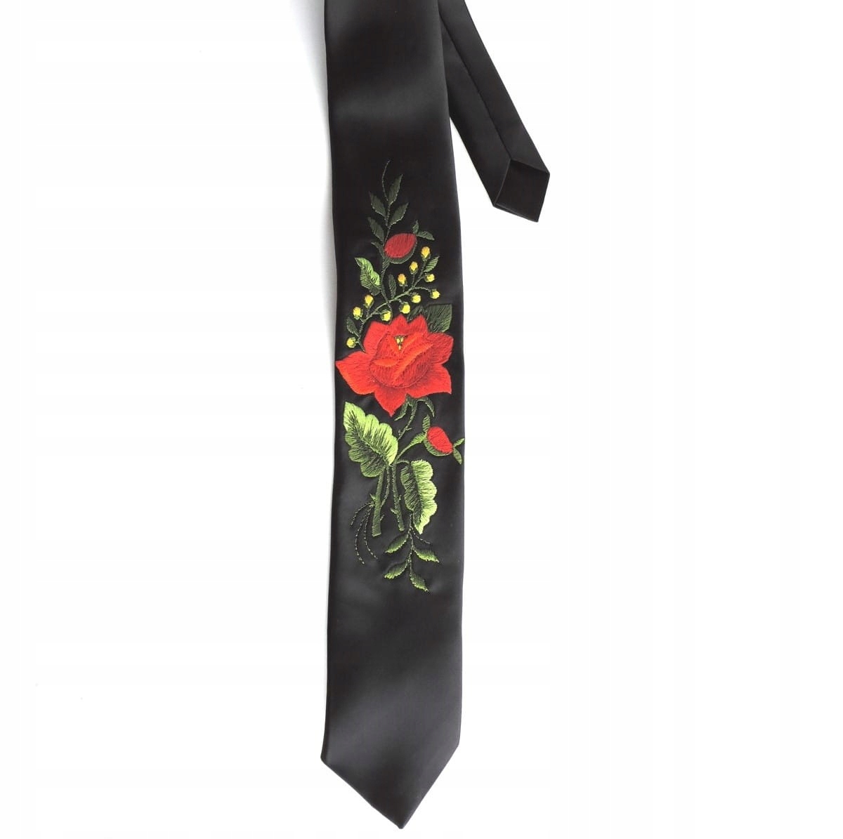 Kravata Folk Rybářská Výšivka Červená Růže Ruční Práce
