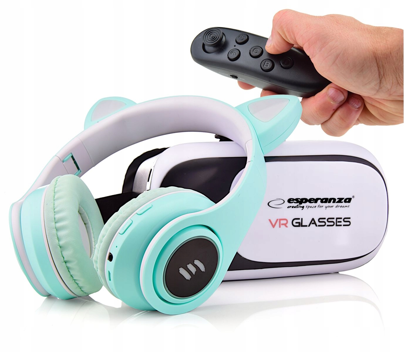 OKULARY VR + PILOT BLUETOOTH zestaw z słuchawkami