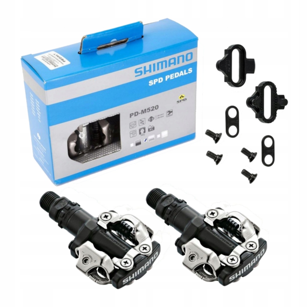 Pedały MTB Shimano PD M520 SPD + bloki