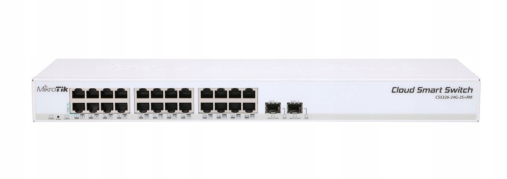 MikroTik CSS326-24G-2S+RM Prepínač 24x RJ45 1000 Mb/s, 2x Sfp+