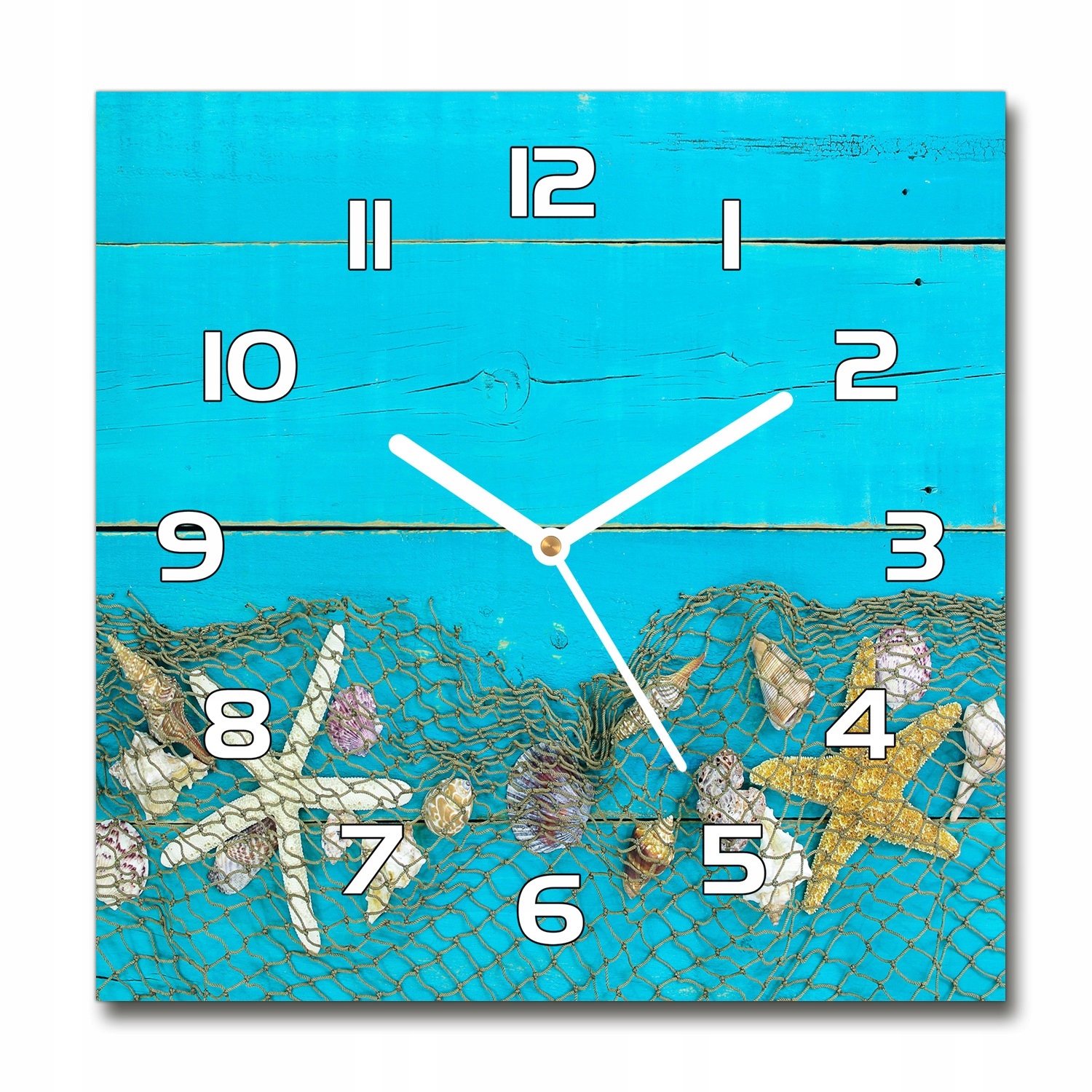 

Zegar szklany na ścianę Rozgwiazdy i muszle 30x30