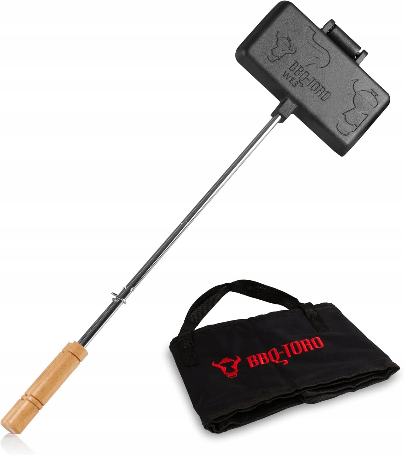 Litinová Vaflovačka Bbq-toro Na Gril, Ohniště S Taškou, Již Vypálená, 55 CM