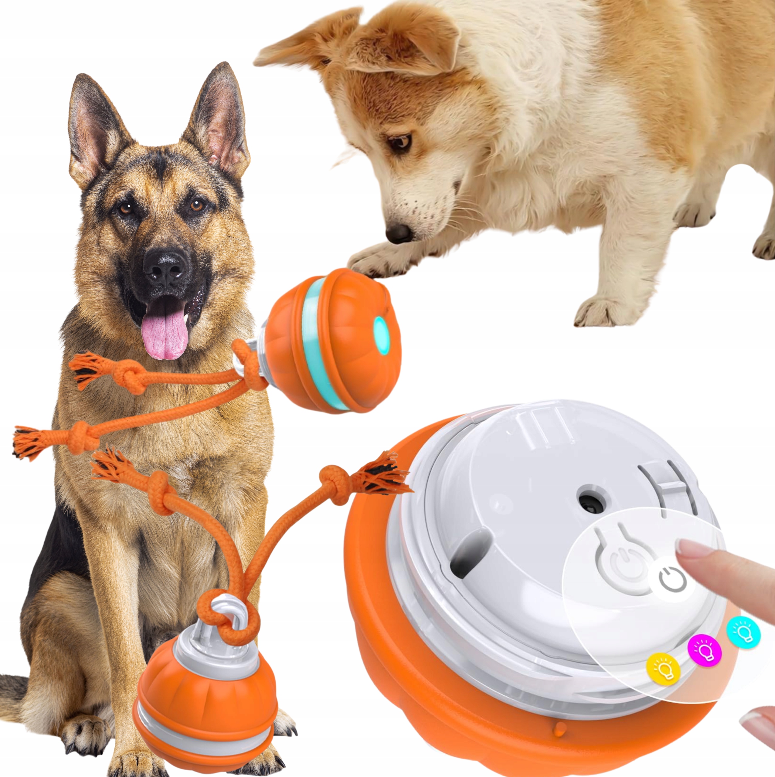 Levně Interaktivní Hračka Pro Psy Kočku Míček 3 Režimy Skákací Usb Odolná