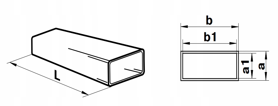 KANAŁ WENTYLACYJNY PŁASKI 204x60mm DŁUGOŚĆ 100cm PCV WENTYLACJA VENTS Liczba m w ofercie 1 m