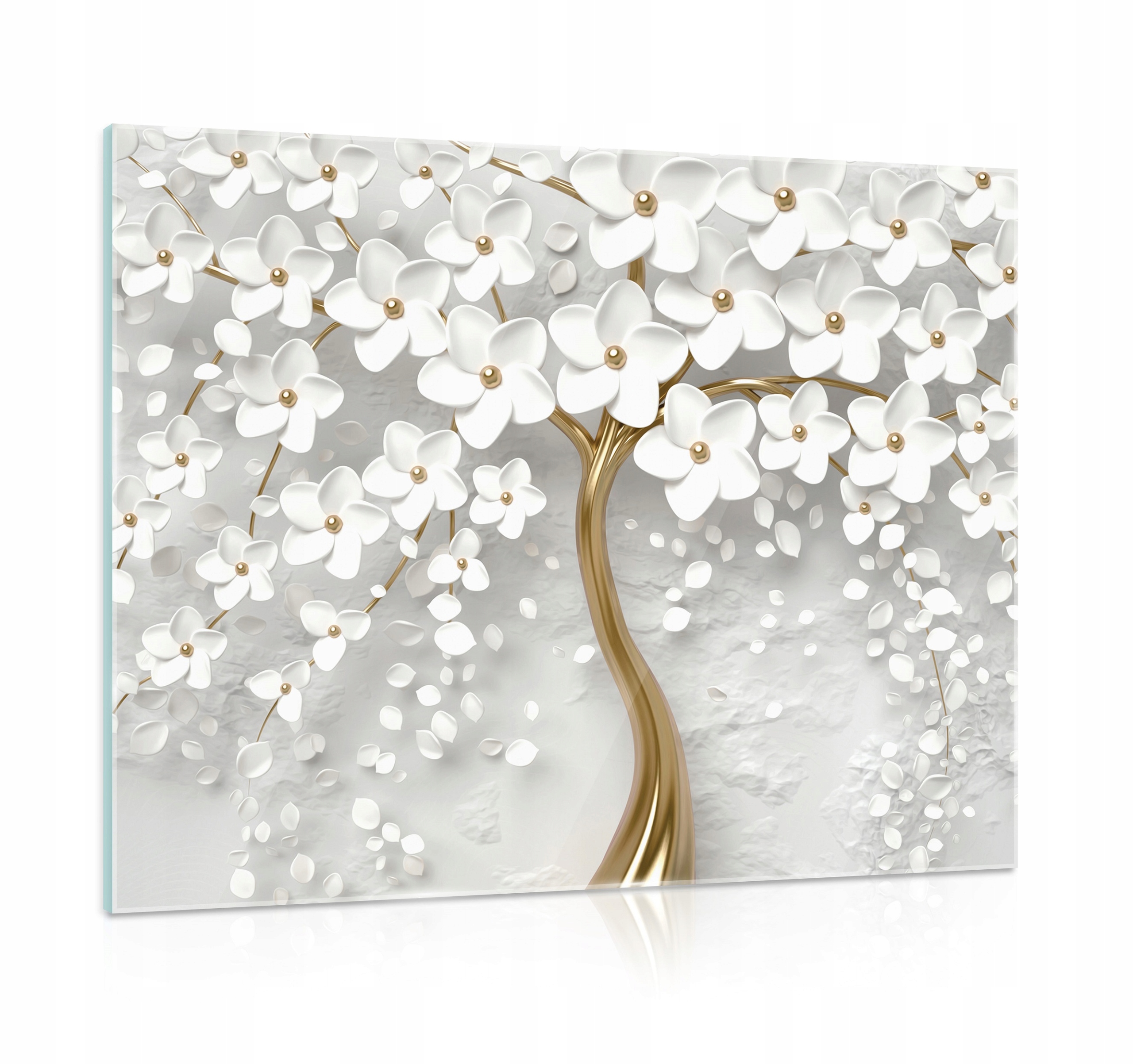 Obraz na skle 3D Abstrakce Květiny 80x60