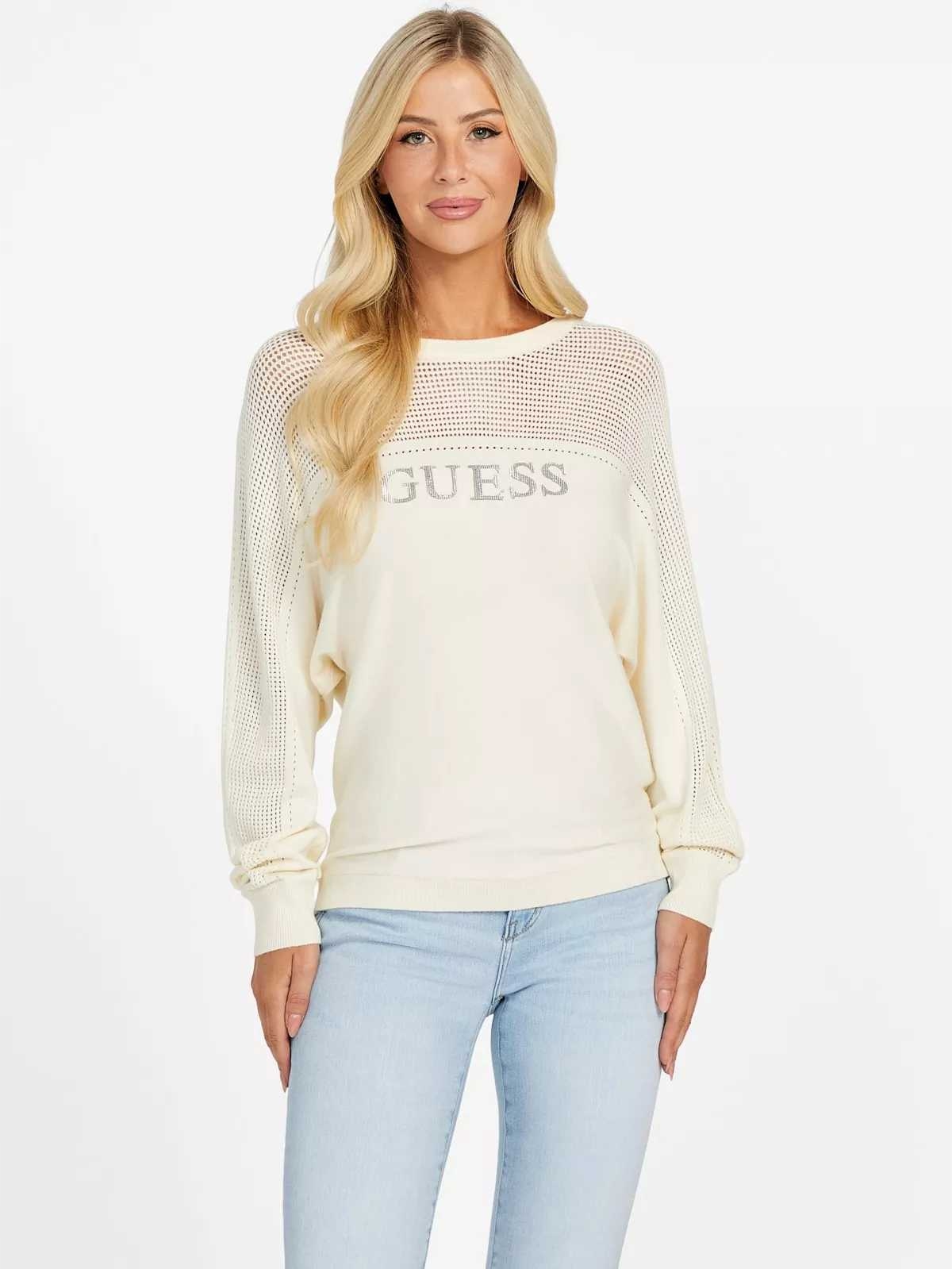 Guess dámský svetr Tina Crystal bílý S